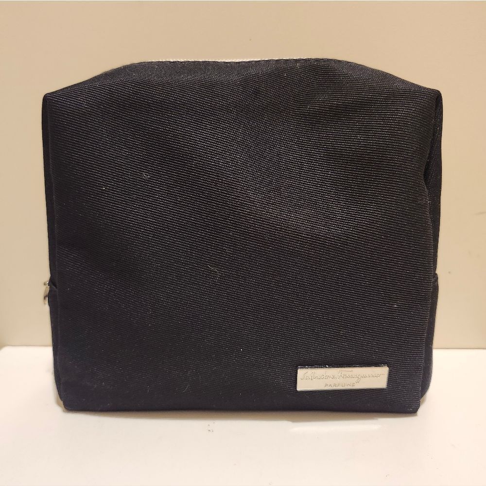 New Salvatore Ferragamo x Alitalia Business Class Canvas w/Gancini Amenity Bag